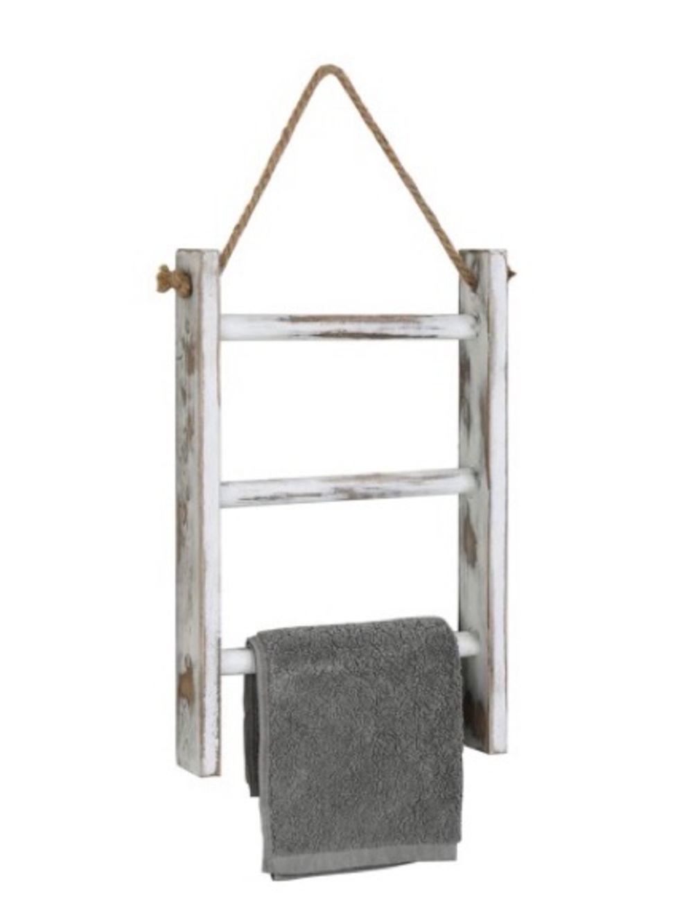 MyGift Rustic Wood Towel Ladder